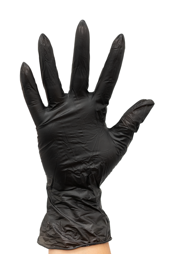 Colortrak Black Vinyl Disposable Gloves