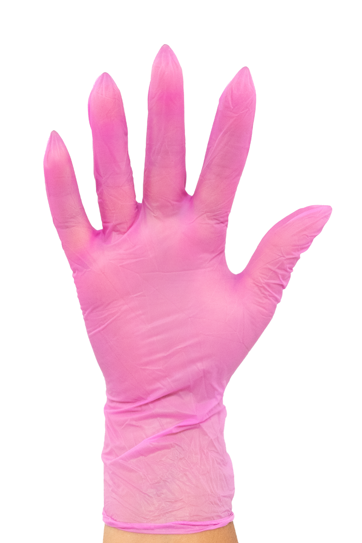 Colortrak Pink Vinyl Disposable Gloves