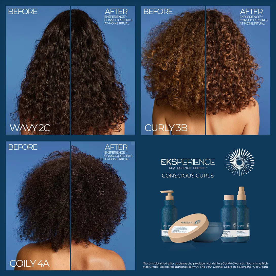 EKSPERIENCETM CONSCIOUS CURLS 360o DEFINER LEAVE-IN & REFRESHER GEL CREAM